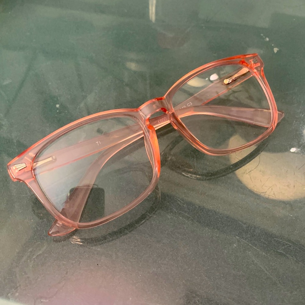 Transparent Pink Framed Blue Light Glasses